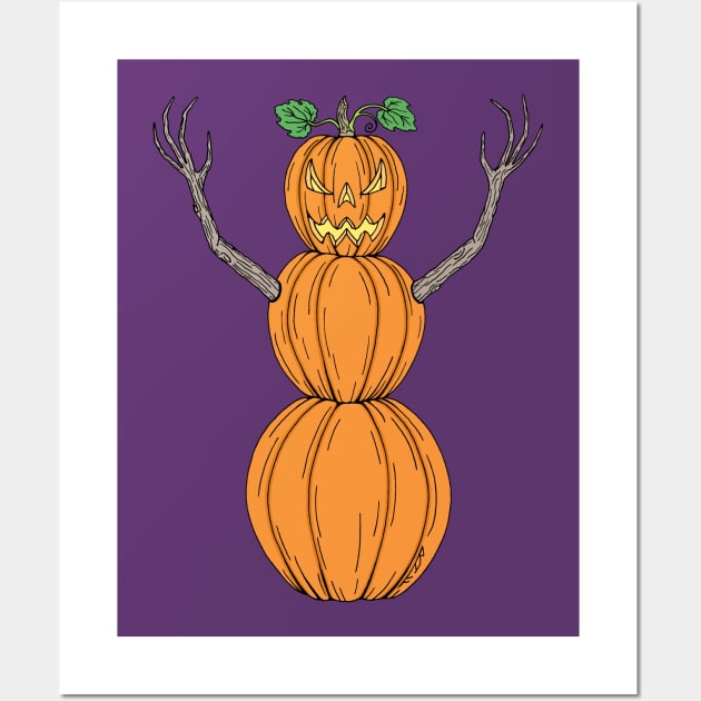 Pumpkin Man Wall Art by AzureLionProductions